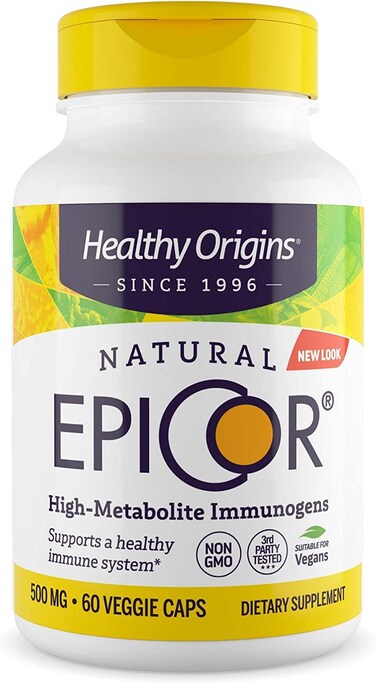 Healthy Origins EpiCor Immune Protection 500 mg  PlantBased Immune Support Capsules  GlutenFree  NonGMO Supplement  60 Veggie Caps