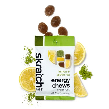 Skratch LabsEnergy Chews  Energy Gummies for Running Cycling and Sports Preformance  Energy Gel Alternative  Matcha  Lemon 10 Pack  Gluten Free Vegan