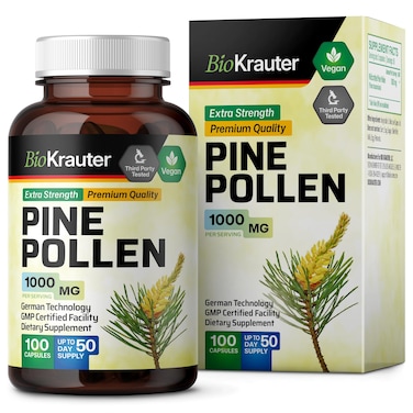 Pine Pollen Powder Capsules  Pine Pollen Capsules for Men and Women Health Support  Herbal Supplement for Immune Support  100 Vegan Capsules