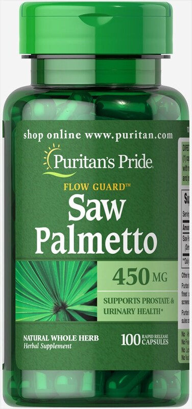 Puritans Pride Saw Palmetto 450 Mg Supports Prostate and Urinary Health 100 Count