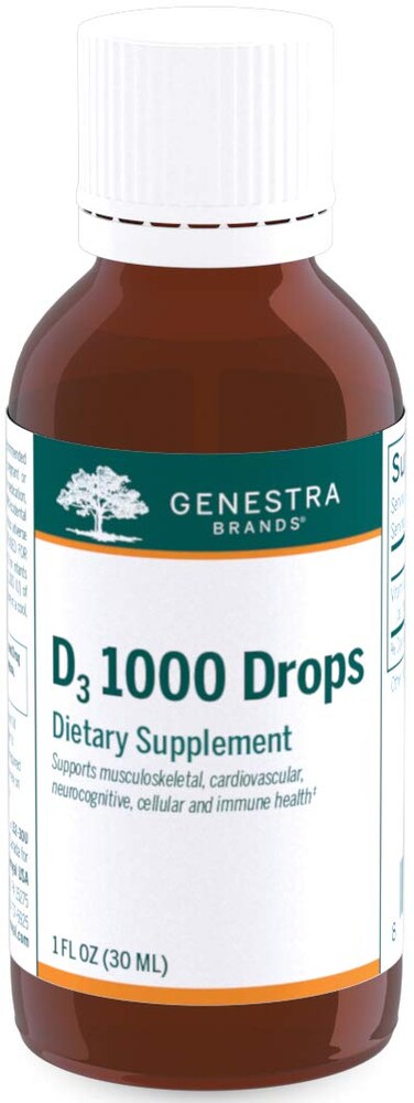 Genestra Brands D3 1000 Drops  Liquid Vitamin D Supplement  1 fl oz