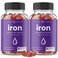 Iron Gummies with Vitamin C  20mg Iron Gummies for Women Men  Kids  Blood Cell Formation Support  120 Gummies  Iron Gummy for Iron Deficiency  Anemia  Energy Focus Immune Boost 2 Pack