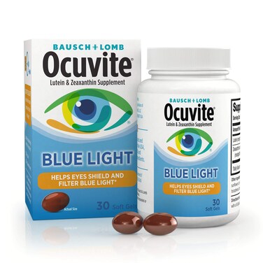 OcuviteBlue Light Lutein 25mg Lutein  Zeaxanthin Supplement by Bausch  Lomb 30 Softgels Packaging May Vary