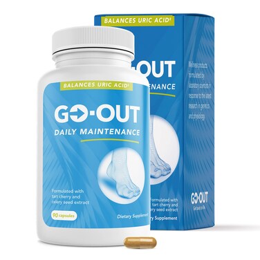 Go Out Daily Maintenance  Natural Uric Acid Support with Tart Cherry Celery Seed and Turmeric  Vegan NonGMO GlutenFree Supplement for Joint Comfort and Healthy Kidney Function 90 Capsules