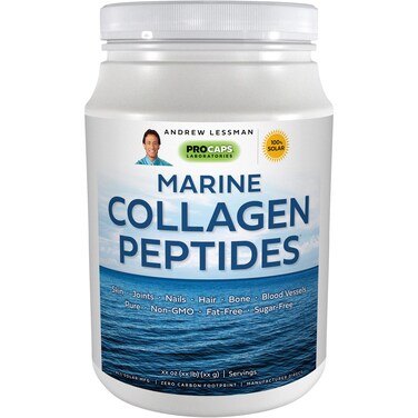 ANDREW LESSMANMarine Collagen Peptides 30 Servings  Supports Radiant Smooth Soft Skin Comfortable Joints Pure Super Soluble No Fishy Flavor No Additives NonGMO