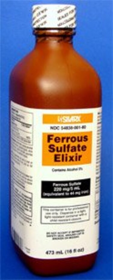 Ferrous Sulfate Elixir 220 Mg Iron Supplements by Silarx Laboratories  16 Oz
