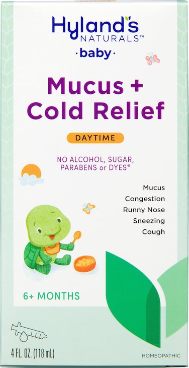 Hylands Baby Mucus and Cold Relief Daytime Baby Cold Medicine Infant Cold and Cough Remedy Decongestant 4 Fluid Ounce