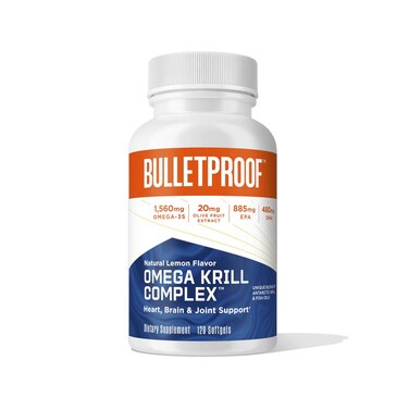 Bulletproof LemonFlavored Omega Krill Complex Softgels 120 Count Fish Oil Supplement for Brain and Heart Health