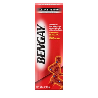Bengay Ultra Strength Topical Pain Relief Cream NonGreasy Topical Analgesic for Minor Arthritis Muscle Joint and Back Pain Camphor Menthol  Methyl Salicylate 4 oz
