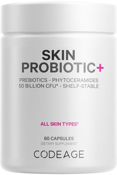 CodeageSkin Probiotics  Prebiotics  Skin Care Routine Supplement  50 Billion CFU  Ayurvedic Botanical Herbs  Face Probiotics  Shelf Stable Cleanser NonGMO Vegan  60 Capsules