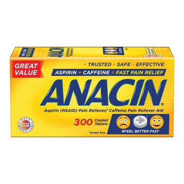 ANACINFast Pain Relief Aspirin  Caffeine Pain Reliever 300 coated tablets