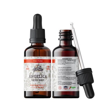 Angelica Tincture Organic Angelica Extract Angelica archangelica Dried Root Herbal Supplement NonGMO in ColdPressed Organic Vegetable Glycerin 700 mg 2 oz 60 ml