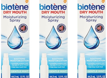 Biotene Gentle Mint Moisturizing Mouth Spray SugarFree for Dry Mouth and Fresh Breath 15 Fl Oz Pack of 3