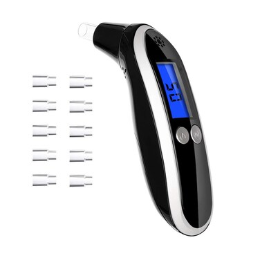 Ketone Breath MeterProfessional Digital Ketone Breath Analyzer Testing Ketosis with 10 MouthpiecesBlack