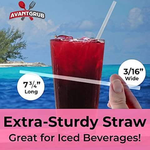 Durable Reusable 775in Clear Cocktail Straws 100pk Individually Wrapped for Germ Protection and Easy Serving BPAFree Straw Makes a Great Drink Sipper or Swizzle Stirrer for Mixed Drinks