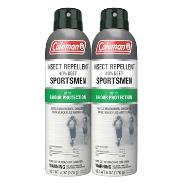 Coleman Insect Repellent Spray  40 DEET Insect Repellent Spray Protection Against Ticks Mosquitoes Chiggers Biting Flies Gnats Fleas Flies Ideal for Camping Hiking Outdoors 6oz Single