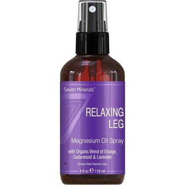 Seven Minerals Relaxing Leg Magnesium Spray Powerful Blend of Essential Oils Orange Cedarwood  Lavender That Calms Legs Naturally 4 fl oz