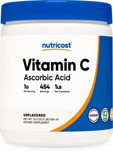 Nutricost Pure Ascorbic Acid Powder Vitamin C 1LB