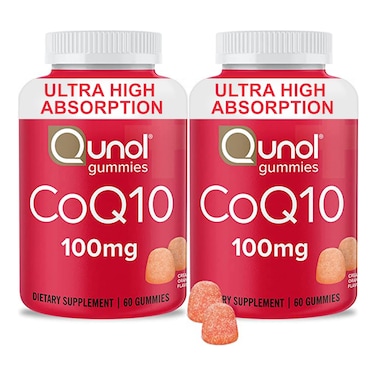 Qunol CoQ10 Gummies CoQ10 100mg Delicious Gummy Supplements Helps Support Heart Health Vegan Gluten Free Ultra High Absorption 2 Month Supply 60 Count Pack of 2