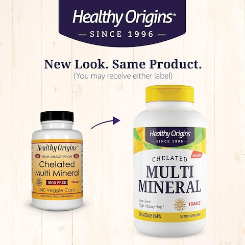 Healthy Origins Chelated Multi Mineral  Chelated Trace Minerals Supplement with Selenium Iodine Magnesium  More  GlutenFree Supplement with Albion Minerals  240 Veggie Capsules