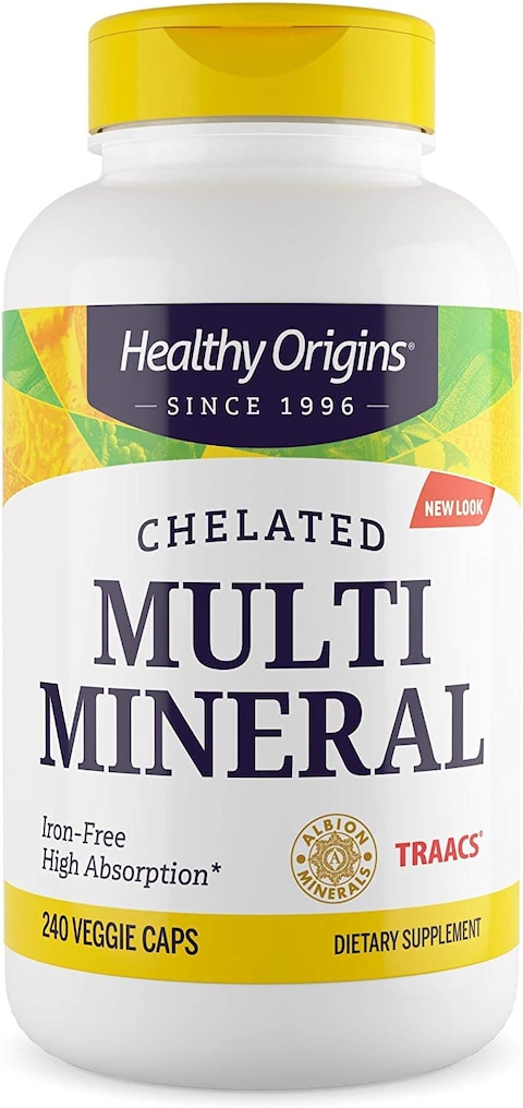 Healthy Origins Chelated Multi Mineral  Chelated Trace Minerals Supplement with Selenium Iodine Magnesium  More  GlutenFree Supplement with Albion Minerals  240 Veggie Capsules