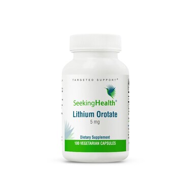 Seeking Health Lithium Orotate  Mineral Supplement Supports Brain Health  Memory  NonGMO  GlutenFree Formula with Low Serving of Lithium  5 mg 100 Capsules
