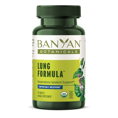 Banyan Botanicals Lung Formula  Organic Respiratory Support for Lung Health  PlantBased Blend with Licorice Tulsi Leaf and Other Lung Health Herbs  90 Tablets  Non GMO Sustainably Sourced Vegan