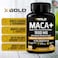 X Gold HealthOrganic Maca Root Powder Capsules 1500mg with Black Red Yellow Peruvian Maca Root Extract Gelatinized Energy Mood Supplement for Men Women Black Pepper for Best Benefits