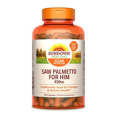 Sundown Saw Palmetto Supplement Supports Mens Health 250 Capsules