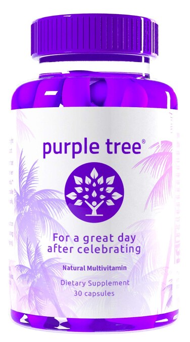 purple tree PostCelebration Wellness Vitamins  Liver Support Rapid Hydration Body Replenisher  Dihydromyricetin DHM Milk Thistle Electrolytes Vitamin B Willow Bark Quercetin 30 Pills