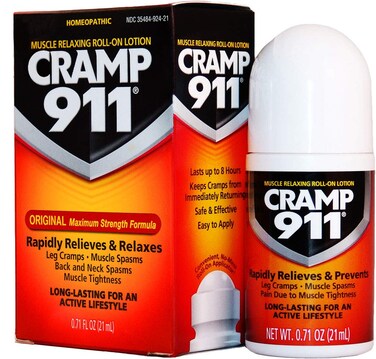 Cramp 911 Muscle Relaxer Pain Relief Cream for Muscle Cramp Relief and Sore Muscles Used for Muscle Cramp Relief and Muscle Pain Relief of All Kinds Rollon Lotion 071 oz 21 ml