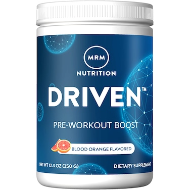 MRM Nutrition Driven PreWorkout Powder  Blood Orange Flavored  125mg Caffeine  Pure Ingredients Muscle  Hydration  Energy Blends  Performance Energy  Vegan  GlutenFree  29 Servings