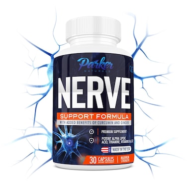 Nerve Support Supplement with Alpha Lipoic Acid 600mg Thiamine Curcumin Ginger Root and Vitamin B6 B12  Neuro Health Supplement 30 Capsules