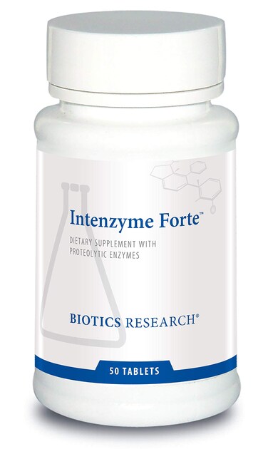 Biotics Research Intenzyme Forte Proteolytic Enzymes Pancreatin Bromelain Papain Lipase Amylase Protein Digestion 50 tabs