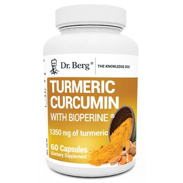 Dr Berg Only 2 Per Day Turmeric Supplement with Black Pepper BioPerine  1350 mg Turmeric Curcumin Supplement with 95 Curcuminoids  Turmeric Curcumin with Black Pepper  60 Turmeric Capsules