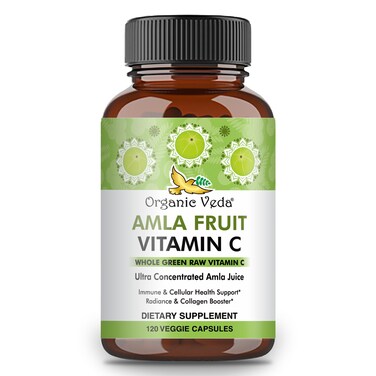 Organic Veda Amla Fruit Capsules 20 X Concentrated Amla Berry Juice Extract Natural Vitamin C Supplement  Potent Antioxidants Immunity Skin Radiance  Vegan Vitamin C Amla Powder Capsule 120