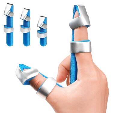 Trigger Finger Splint Brace for Thumb Index Middle Ring Pinky Metal Foam Broken Dislocated Finger Stabilizer Aluminum Bendable Curved Mallet Wrap for Arthritis Pain Tendon Injury Immobilizer Knuckle