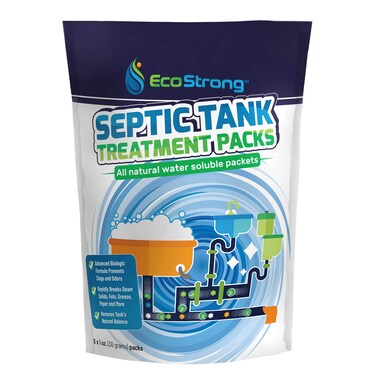 Septic Tank Treatment Packets  Enzyme Rapid Action Breaks Down Grease Paper Organic Solids  Controls Drain  Septic Odors  Eco Safe Sewage Backup Prevention Pack of 6