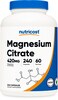 Nutricost Magnesium Citrate 420mg 240 Veggie Capsules  60 Servings Gluten Free NonGMO Vegetarian Friendly