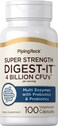Piping RockDigestive Enzymes with Probiotics and Prebiotics  100 Capsules  14 Probiotic Strains  4 Billion CFU  Extra Strength Supplement  NonGMO Gluten Free