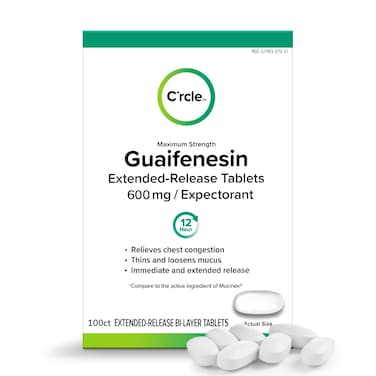 Guaifenesin 600mg 100 Tablets  Guaifenesin Tablets for Chest Congestion Relief  Expectorant Mucus Relief  Extended Release Decongestant 12Hour Relief  Thins and Loosens Mucus