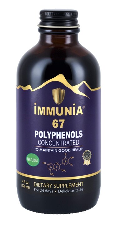 Immunia67 polyphenols Elderberry Concentrate with Wild Blueberry Antioxidant Supplement Concentrate of 67 polyphenols Anthocyanins Quercetins Resveratrols etc 24 DaysBottle 1Pack
