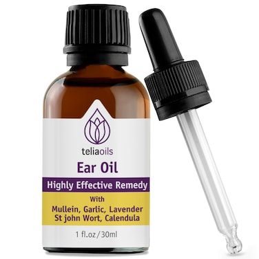 Natural Ear Drops Essential Oil with Garlic and Mullein  Herbal Ear Oil Remedy for Easy Earwax Removal Discomfort  Ringing Relief  Natural Soothing Deep Cleansing Properties  1 oz
