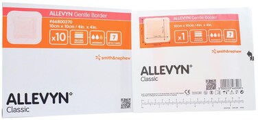 Smith and Nephew 66800270 Allevyn Gentle Border Dressing 4 x 4  Box of 10
