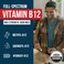 BioActive Vitamin B12 5000 mcg  Contains 3 BioActive B12 Forms Plus Methylfolate Cofactor  Methyl B12 Adenosyl B12  Hydroxy B12  Sublingual Form Cherry Flavor Organic Vegan 60 Servings