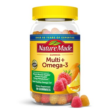 Nature MadeMultivitamin  Omega3 Dietary Supplement for Daily Nutritional Support 80 Gummy Vitamins and Minerals 40 Day Supply