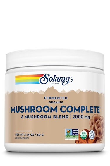 SOLARAY Fermented Organic Mushroom Complete Powder  Healthy Immune Function Support  2000 mg per serv  60g 30 Serv