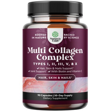 Advanced Multi Collagen Complex  Biotin and Collagen Supplement for Men and Women with BioPerine and Vitamin C  Type 1 2 3 5  X Collagen Pills for Bone and Joint Support Hair Skin and Nails