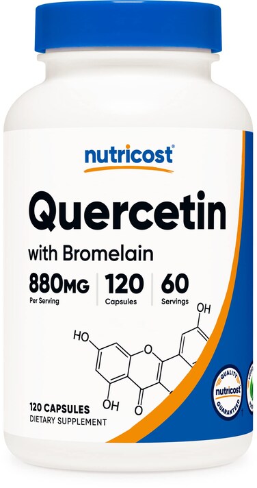 Nutricost Quercetin with Bromelain 880mg Quercetin  165mg Bromelain Per Serving 120 Capsules 60 Servings 2 Caps Per Serving  Vegetarian NonGMO  Gluten Free