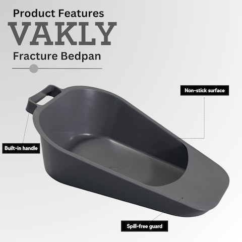 Fracture Bedpan  Portable Easy Clean Plastic Bed Pan  Female Urinal with Builtin Handle for Easier Placement and Removal and SpillFree Guard for BedBoundBedridden Patient for Women and Men 1